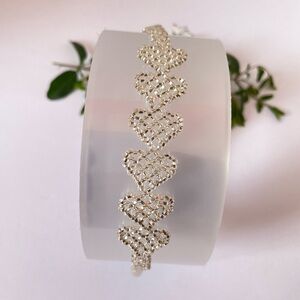 Elegant Silver Heart beaded Bracelet